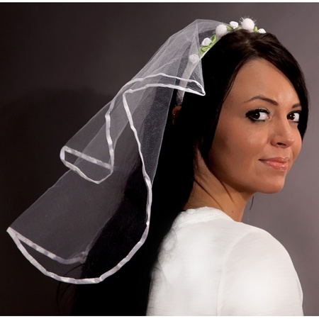 Bruidssluier met diadeem verkleed accessoire