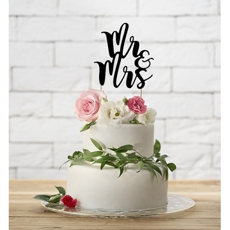Wedding cake topper Mr & Mrs black 25 cm