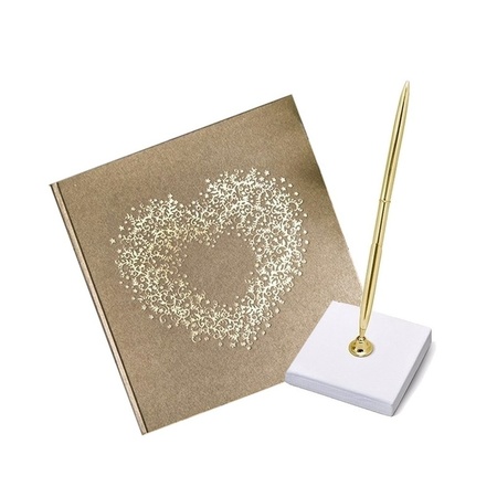 Wedding guest book with heart