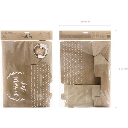 Bruiloft/huwelijk enveloppendoos kraftpapier huisje 30 cm