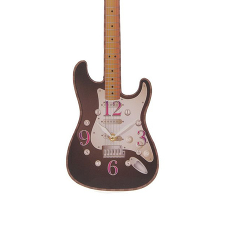 Bruine elektrische gitaar klok 50 cm