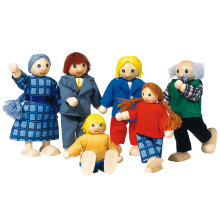Flexible puppets family 6 pieces