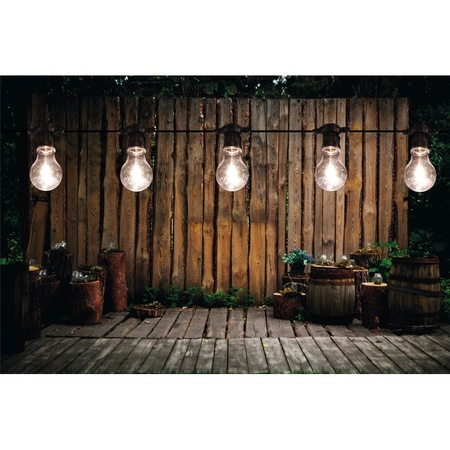 Outdoor party lights string warm white bulbs 5 meter