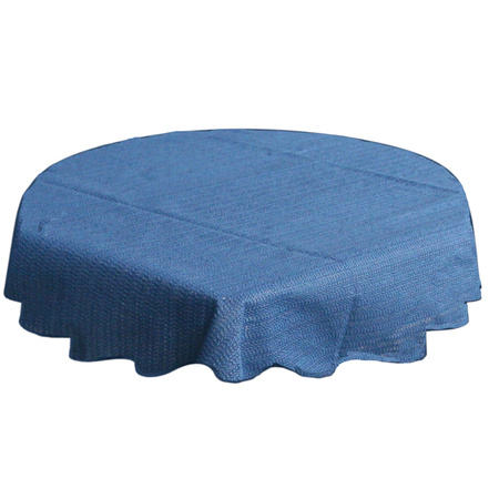 Buiten tafelkleed/tafelzeil blauw 160 cm rond