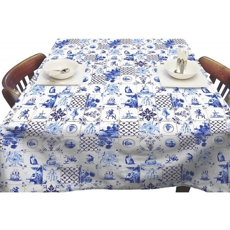 Outdoor tablecloth Delfts blue tiles 140 x 250