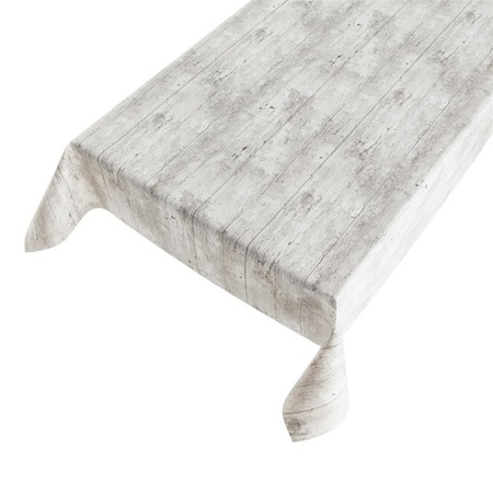 Outdoor tablecloth grey scaffolding wood 140 x 245 cm
