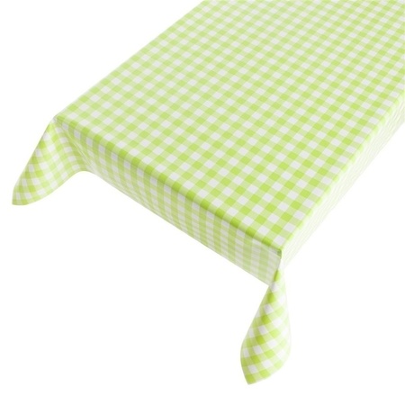 Outdoor tablecloth green blocks 140 x 245 cm