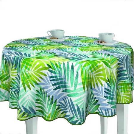 Buiten tafelkleed/tafelzeil tropische palmbladeren print 160 cm 
