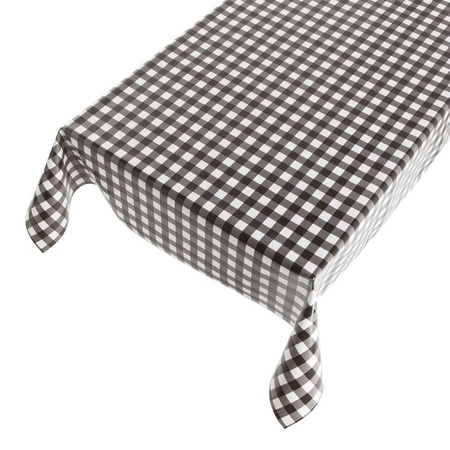 Tablecloth checkered black 140 x 240 cm with 4 clamps