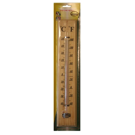 Buiten thermometer hout 40 x 7 cm