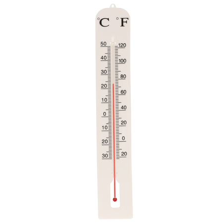 Buiten thermometer wit 39 cm