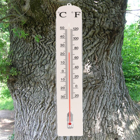 Garden thermometer white 39 cm