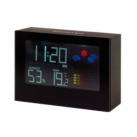 Weather station with alarm clock black