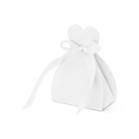 Gift boxes Bride - Wedding favour - 10x pieces - white - 7 x 9 cm