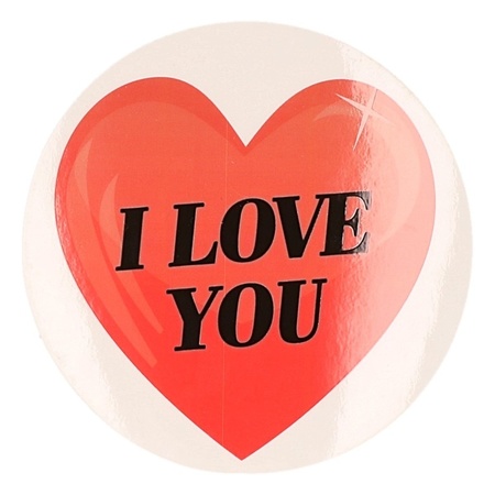 Gift sticker I Love You heart 9 cm