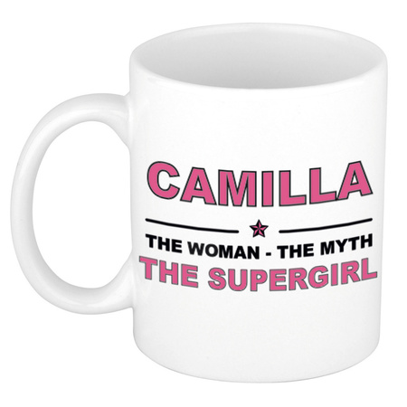 Camilla The woman, The myth the supergirl cadeau koffie mok / thee beker 300 ml