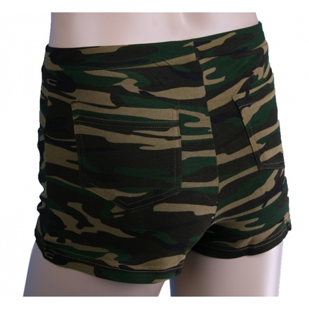 Camouflage print hotpants voor dames