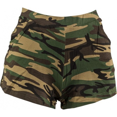 Camouflage print hotpants for women