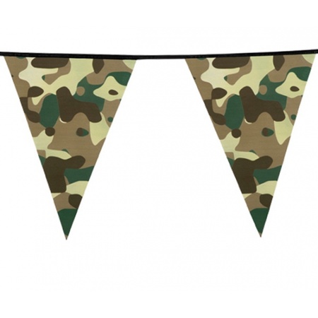 Camouflage army bunting flags 6 meters