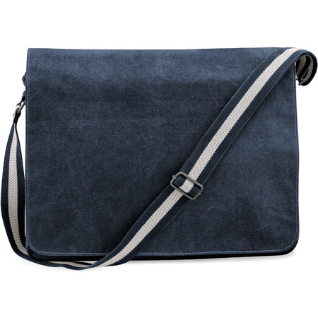 Canvas shoulder bag navy blue 14 liters