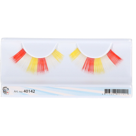 Red/white/yellow fake lashes
