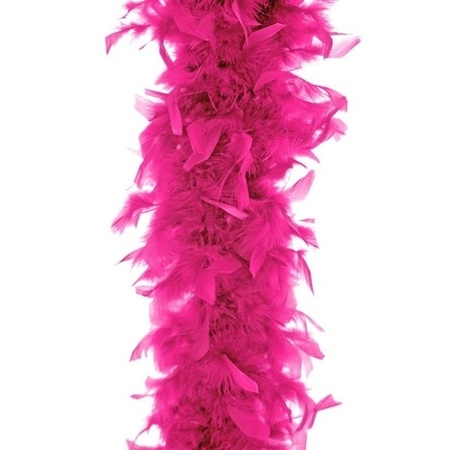 Carnaval verkleed boa met veren - fuchsia roze - 180 cm - 45 gram - Glitter and Glamour