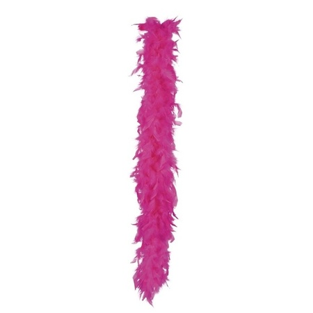 Carnaval verkleed boa met veren - fuchsia roze - 180 cm - 50 gram - Glitter and Glamour