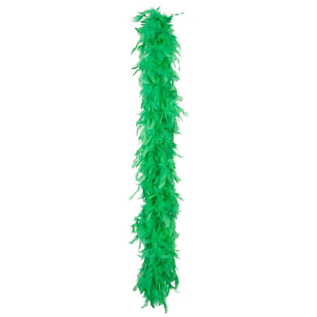 Carnaval verkleed boa met veren - groen - 180 cm - 50 gram - Glitter and Glamour