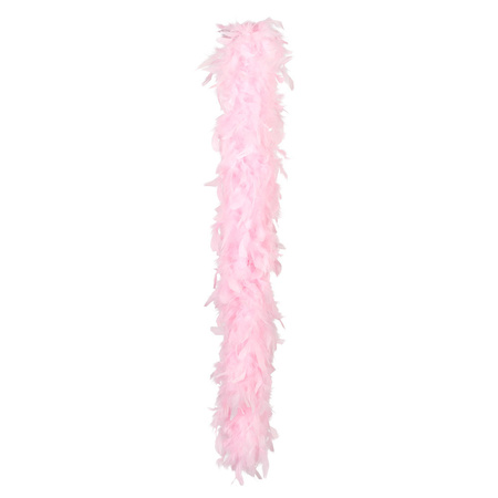 Carnaval verkleed boa met veren - lichtroze - 180 cm - 50 gram - Glitter and Glamour