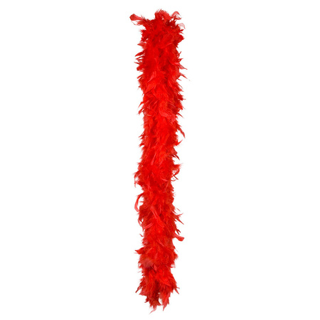 Carnaval verkleed boa met veren - rood - 180 cm - 50 gram - Glitter and Glamour