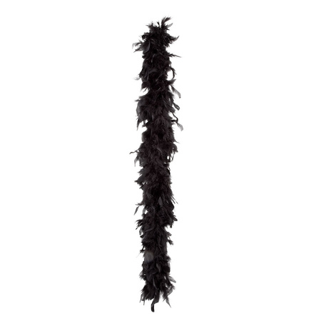 Carnaval verkleed boa met veren - zwart - 180 cm - 50 gram - Glitter and Glamour