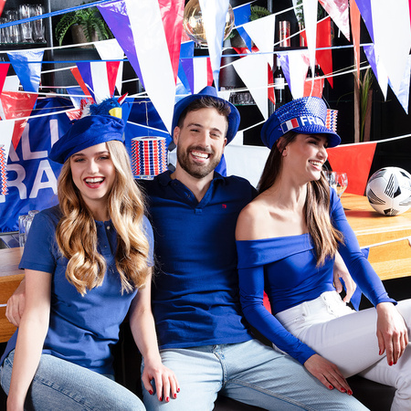 Carnaval verkleed hoed/baret in Franse stijl - blauw - polyester - heren/dames - Frankrijk thema
