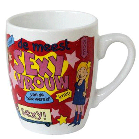 Cartoon mug sexy woman