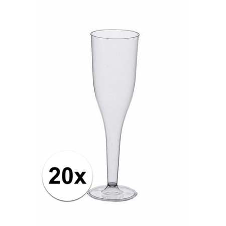 Champagne glazen van polystyreen 20 stuks