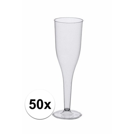 Champagne glazen van polystyreen 50 stuks