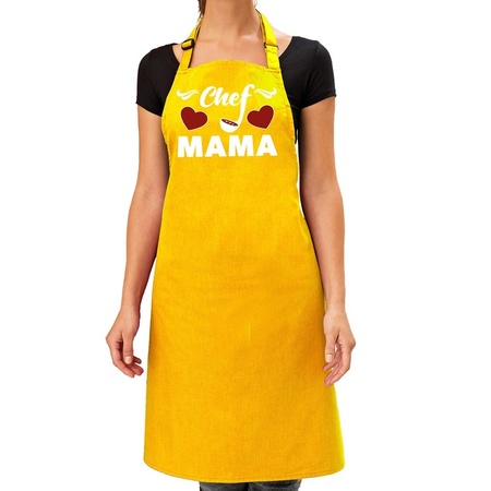 Chef Mama keukenschort geel voor dames / Moederdag