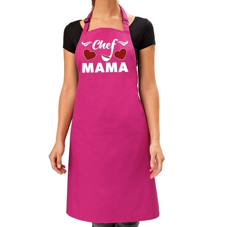 Chef Mama keukenschort roze voor dames / Moederdag