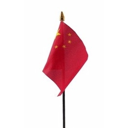 China mini flag on pole 10 x 15 cm