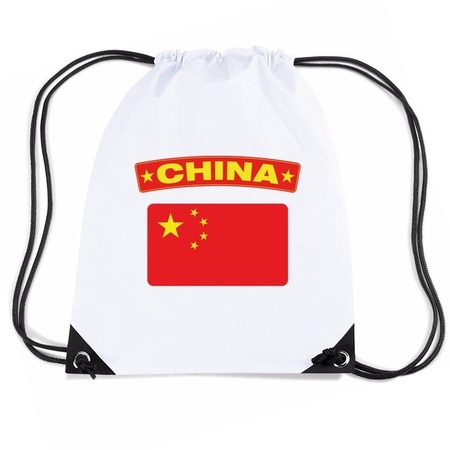 China nylon rugzak wit met Chinese vlag