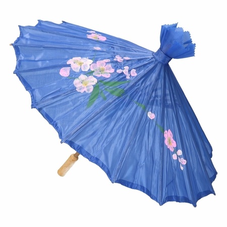 Chinese paraplu donkerblauw 50 cm