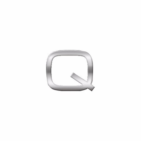 Chrome 3d letter Q small