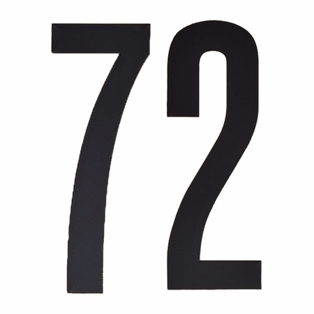Number sticker 72 black