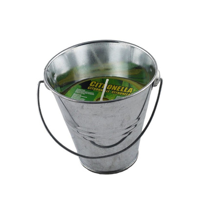1x Citronella candles in metal bucket - H9 cm - 30 burning hours