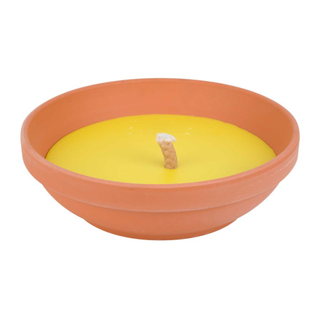 4x citronella candles in terracotta bowl - 23 cm - 15 burning hours