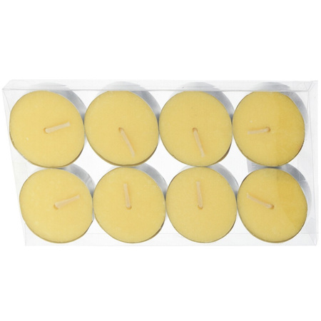 Citronella waxine lichtjes/kaarsjes - 16x - citrusgeur