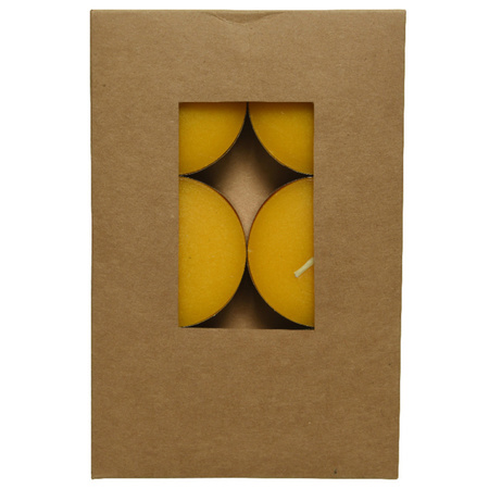 Citronella waxinelichtjes/theelichtjes - 6x - geel - maxi - citrusgeur