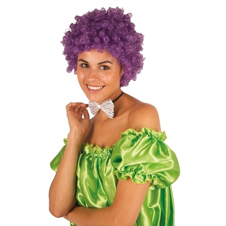 Curly purple clown wig