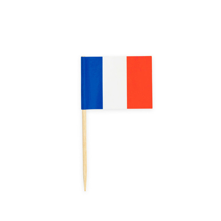 Cocktail flag picks France - 500x - red/white/blue - 8cm - French party flag picks
