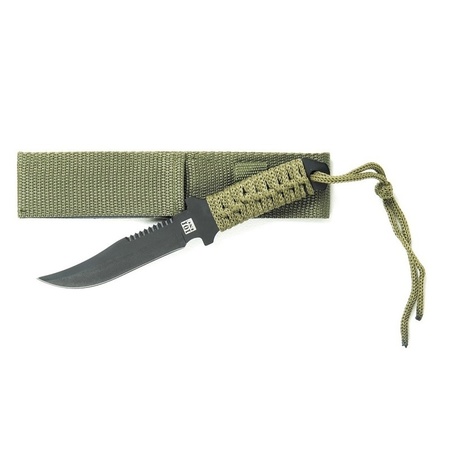 Survival pocket knife green 19.5 cm