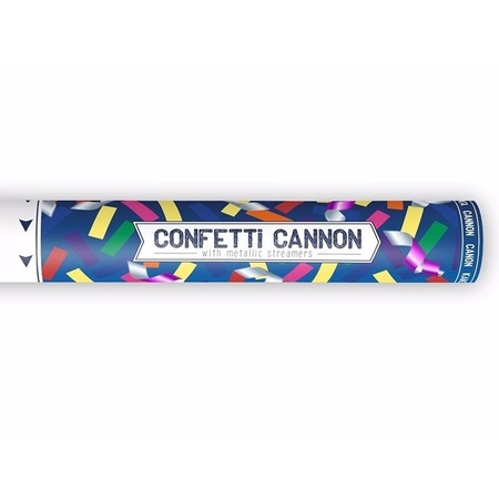 Confetti kanon metallic kleuren mix 40 cm